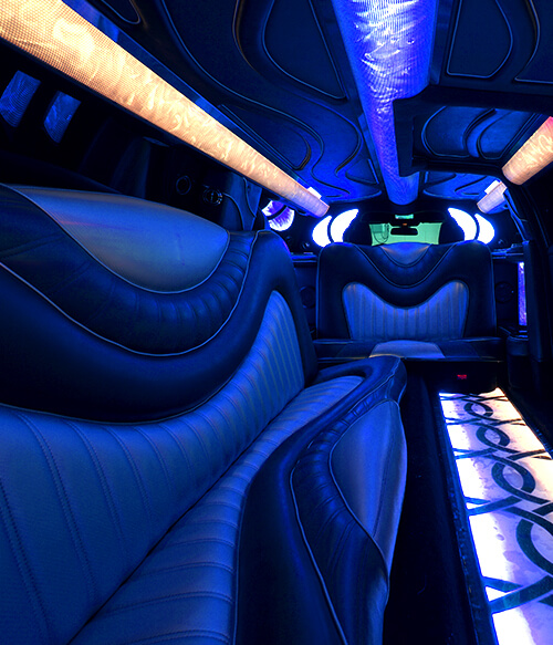 Charlotte wedding limo interior