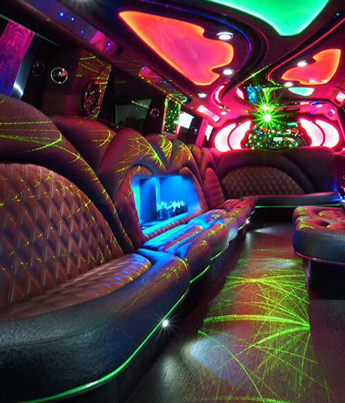 limousine interior with wet bars