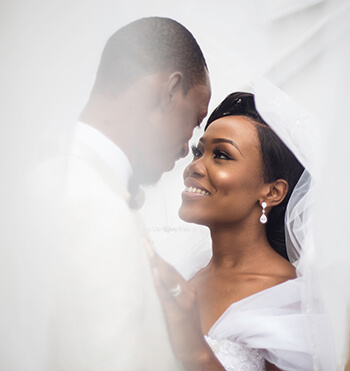 bride and groom on their wedding ceremony