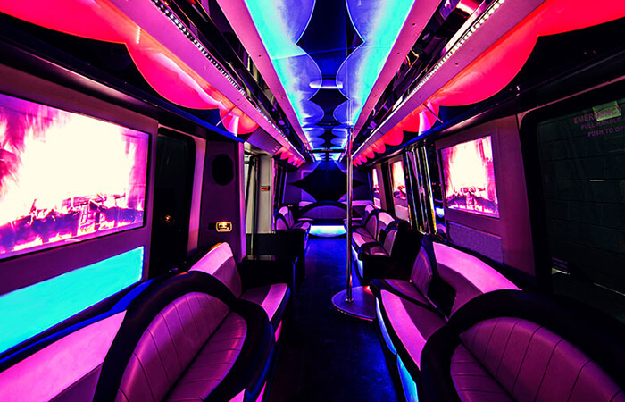 Paty bus rental interior