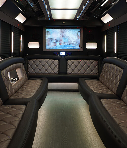 luxury bus with leather seats